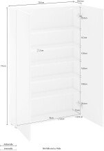 Schuhschrank >SPAZIO< (BxHxT: 73,4x115x18,6 cm) in weiß - 73,4x115x18,6 (BxHxT)