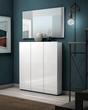 Schuhschrank >SPAZIO< (BxHxT: 110,2x115x18,6 cm) in weiß aus Holzwerkstoff