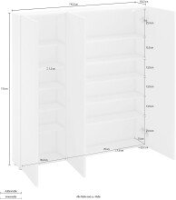 Schuhschrank >SPAZIO< (BxHxT: 110,2x115x18,6 cm) in weiß aus Holzwerkstoff