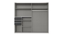 Schwebetürenschrank >BARCELONA< (BxH: 225x208 cm) in GRPAHIT + GLAS SCHWARZ