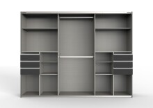 Schwebetürenschrank >BARCELONA< (BxH: 270x208 cm) in GRPAHIT + GLAS SCHWARZ