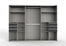 Schwebetürenschrank >BARCELONA< (BxH: 270x208 cm) in GRPAHIT + GLAS SCHWARZ