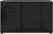 Schubkastenkommode >BARCELONA< (BxH: 130x83 cm) in GRPAHIT + GLAS SCHWARZ