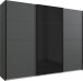 Schwebetürenschrank >BARCELONA< (BxH: 270x208 cm) in GRPAHIT + GLAS SCHWARZ