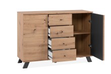 Kommode >Medan< (BxHxT: 118x85x45 cm) in Artisan Oak / Anthrazit