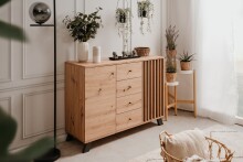 Kommode >Medan< (BxHxT: 118x85x45 cm) in Artisan Oak / Anthrazit
