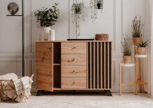 Kommode >Medan< (BxHxT: 118x85x45 cm) in Artisan Oak / Anthrazit
