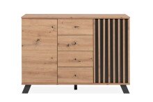 Kommode >Medan< (BxHxT: 118x85x45 cm) in Artisan Oak / Anthrazit
