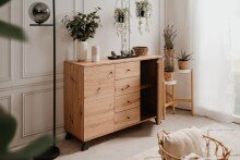 Kommode >Medan< (BxHxT: 118x85x45 cm) in Artisan Oak / Anthrazit