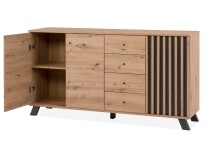 Sideboard >Medan< (BxHxT: 160x85x40 cm) in Artisan Oak / Anthrazit