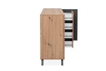 Sideboard >Medan< (BxHxT: 160x85x40 cm) in Artisan Oak / Anthrazit