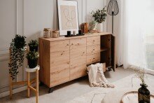 Sideboard >Medan< (BxHxT: 160x85x40 cm) in Artisan Oak / Anthrazit