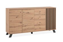 Sideboard >Medan< (BxHxT: 160x85x40 cm) in Artisan Oak / Anthrazit