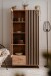 Standvitrine >Medan< (BxHxT: 92x198x40 cm) in Artisan Oak / Anthrazit