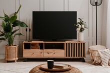 TV-Board >Medan< (BxHxT: 138x44x40 cm) in Artisan Oak / Anthrazit
