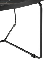 Wohnzimmertisch >Daniele< (DxH: 80x45 cm) in schwarz und weiß Keramik