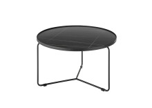 Wohnzimmertisch >Daniele< (DxH: 80x45 cm) in schwarz und weiß Keramik