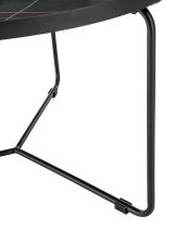 Wohnzimmertisch >Daniele< (DxH: 80x45 cm) in schwarz und weiß Keramik