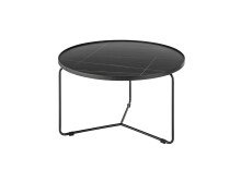 Wohnzimmertisch >Daniele< (DxH: 80x45 cm) in schwarz und weiß Keramik