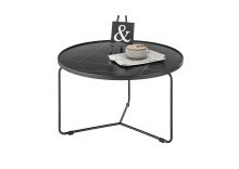 Wohnzimmertisch >Daniele< (DxH: 80x45 cm) in schwarz und weiß Keramik