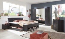 Drehtürenschrank >KOPENHAGEN< (BxHxT: 225x208x58 cm) GRAPHIT + DIGI STEEL OPTIK