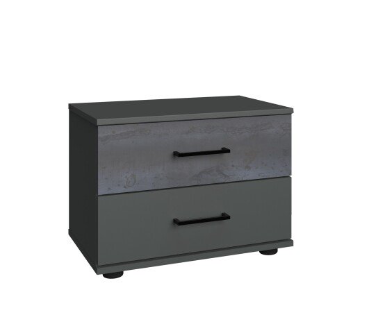 Nachtschrank >KOPENHAGEN< (BxHxT: 52x40x38 cm) in GRAPHIT + DIGI STEEL OPTIK