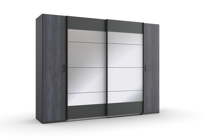 Dreh-/Schwebetürenschrank >KOPENHAGEN< (BxHxT: 272x210x65 cm)