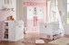 Unterschrank >CINDY2< (BxHxT: 35x91x38 cm) in WEISS + ABSETZUNGEN ROSE