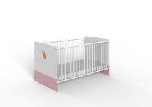 Babybett >CINDY2< (BxHxT: 80x85x144 cm) in WEISS +...