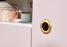 Bettschubkasten >CINDY2< (BxHxT: 137x17x71 cm) in WEISS + ABSETZUNGEN ROSE