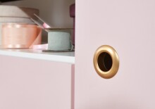 Bettschubkasten >CINDY2< (BxHxT: 100x17x59 cm) in WEISS + ABSETZUNGEN ROSE