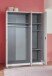 Kleiderschrank >CINDY2< (BxHxT: 139x199x58 cm) in WEISS + ABSETZUNGEN ROSE