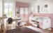 Kleiderschrank >CINDY2< (BxHxT: 139x199x58 cm) in WEISS + ABSETZUNGEN ROSE