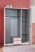 Kleiderschrank >CINDY2< (BxHxT: 139x199x58 cm) in WEISS + ABSETZUNGEN ROSE