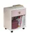 Bürowagen >CINDY2< (BxHxT: 46x58x40 cm) in WEISS + ABSETZUNGEN ROSE