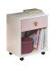 Bürowagen >CINDY2< (BxHxT: 46x58x40 cm) in WEISS + ABSETZUNGEN ROSE