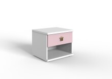 Nachtschrank >CINDY2< (BxHxT: 46x38x40 cm) in WEISS...