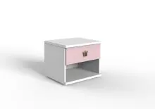 Nachtschrank >CINDY2< (BxHxT: 46x38x40 cm) in WEISS...