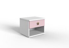 Nachtschrank >CINDY2< (BxHxT: 46x38x40 cm) in WEISS...