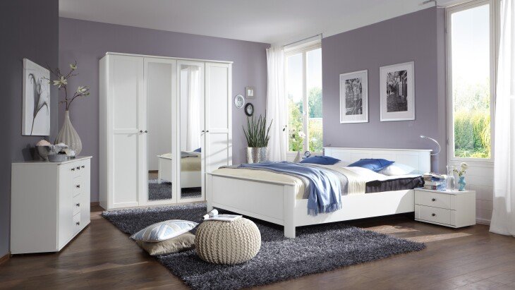 Komplettschlafzimmer >CHALET< (BxHxT: 474x210x210 cm) in WEISS
