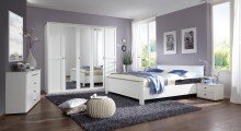 Schlafzimmer-Set >CHALET< (BxHxT: 293x85x210 cm) in WEISS - 293x85x210cm (BxHxT)