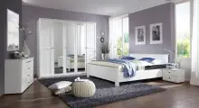 Bett >CHALET< (BxHxT: 169x85x210 cm) in WEISS -...