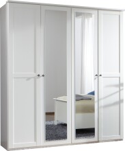 Kleiderschrank >CHALET< (BxHxT: 180x210x58 cm) in WEISS - 180x210x58cm (BxHxT)