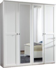 Kleiderschrank >CHALET< (BxHxT: 180x210x58 cm) in WEISS - 180x210x58cm (BxHxT)