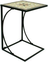 Beistelltisch >Amarillo< (BxHxT: 35x53x35 cm) in schwarz/braun/rot aus Metall