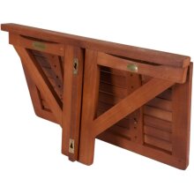 Balkonhängetisch "Stanford" aus Massivholz in braun/holzoptik. Abmessungen (BxHxT) 60x37x40 cm