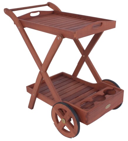 Servierwagen >Toledo< (BxHxT: 88x80x54 cm) in holzfarben dunkel aus Hartholz