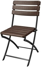 Gartenstuhl >Tabora< (HxT: 83x54 cm) in holzoptik/schwarz - 83x54 (HxT)