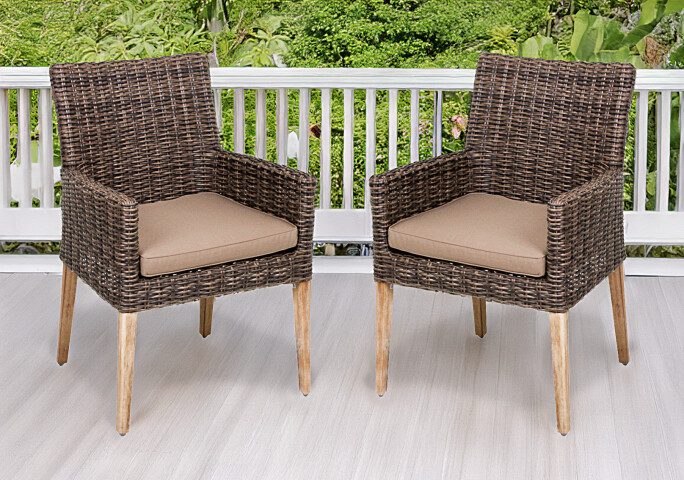 Gartenstuhl >Norvell< (BxHxT: 64x89x60 cm) in hellbraun/grau - 64x89x60 (BxHxT)