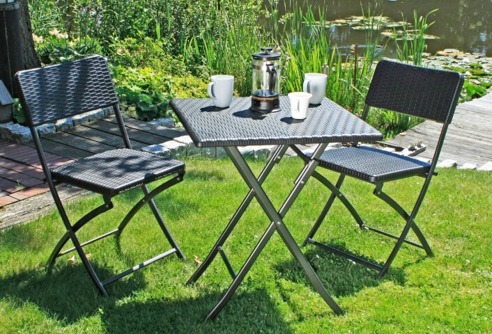 Gartenstuhl >Tabora< (HxT: 83x54 cm) in holzoptik/schwarz - 83x54 (Hx,  95,95 €